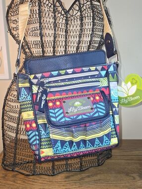 Lily Bloom Blue Multicolor Crossbody Bag